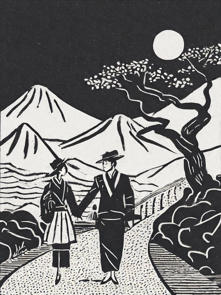 A Poetic Encounter On The Historic Tokaido Road Ukiyo-E