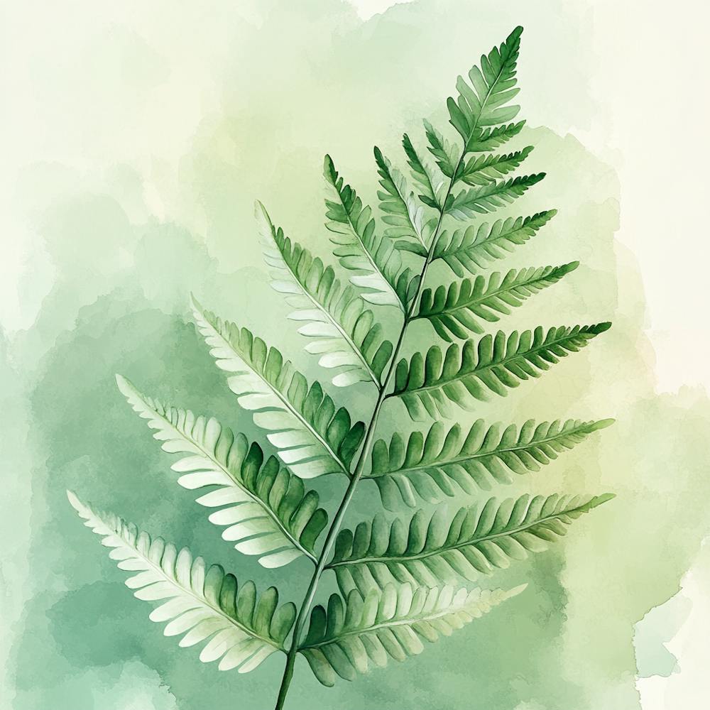 Watercolor Fern Leaf 2