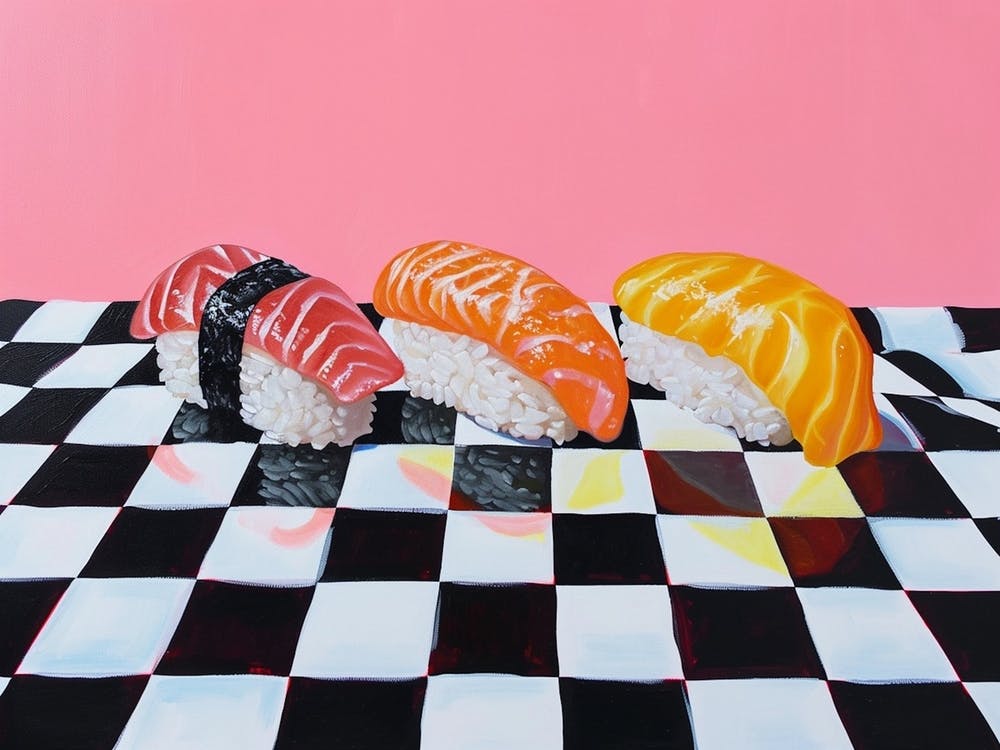Sushi Pink Checkerboard 3