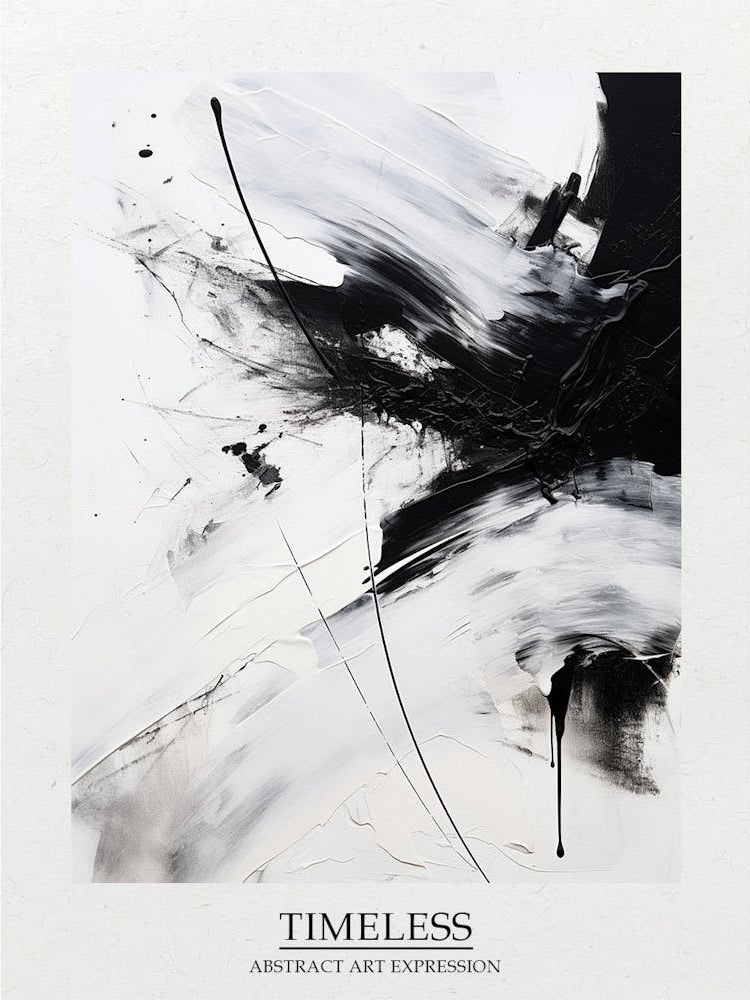 Timeless Reverie Abstract Black And White 1 Poster