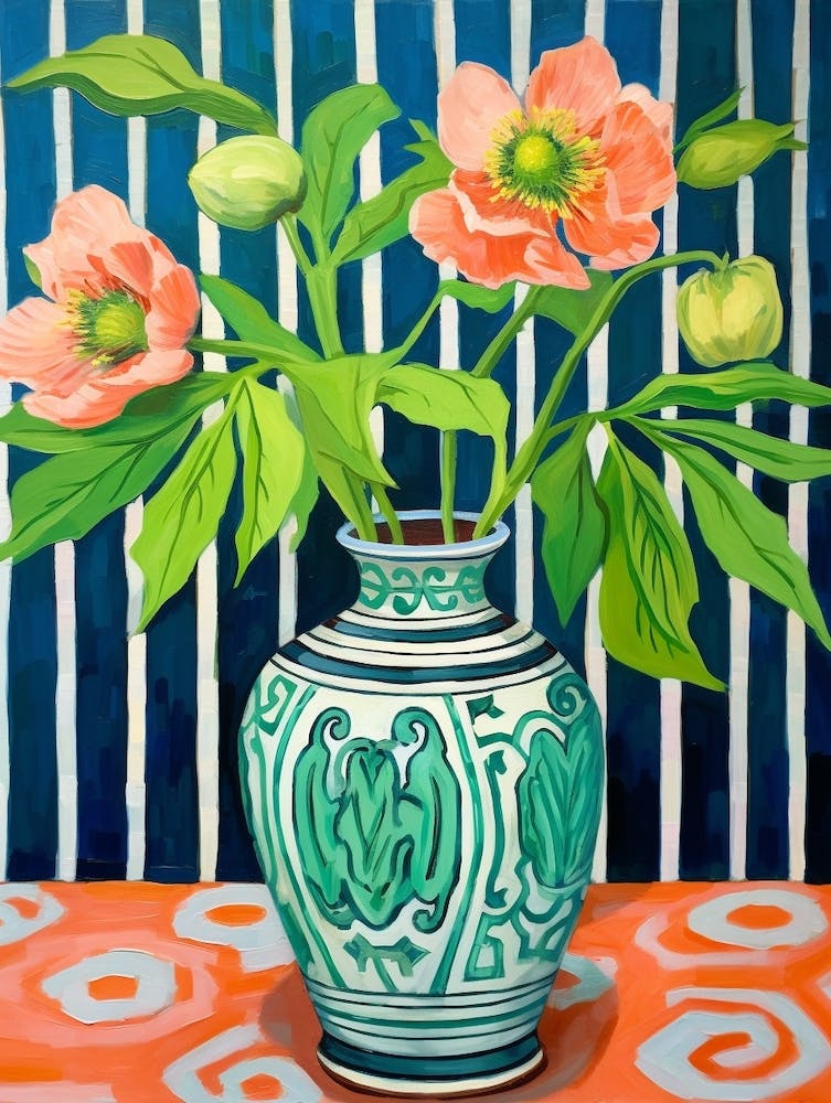 Flowers In A Vase Still Life Painting Peony 4