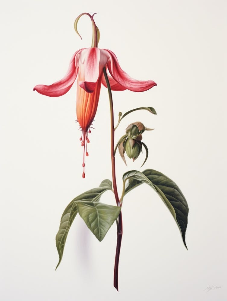 Pressed Flower Botanical Art Fuchsia 2