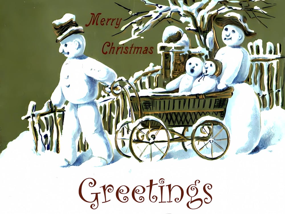 Snowman Family Wish You A Merry Christmas