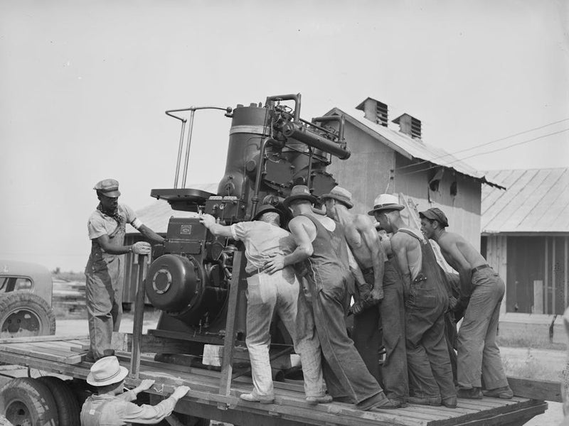 Manipulating Diesel Engine Which Will Be Used As Motor Power For Cotton Gin, Southeast Missouri Farms By Russell