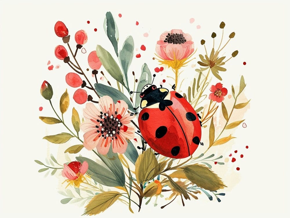 Little Floral Ladybug