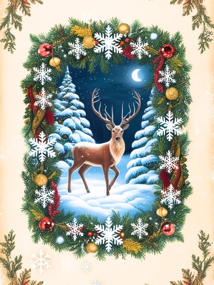 William Morris Deer In A Wreath 1