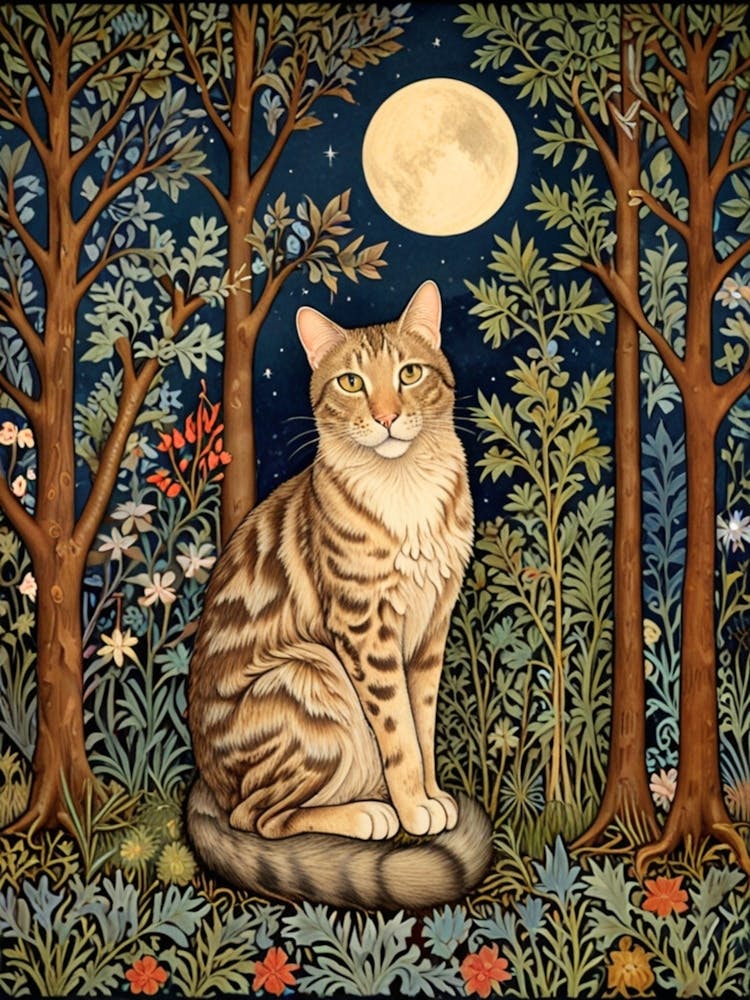 William Morris Cat In The Forest 37
