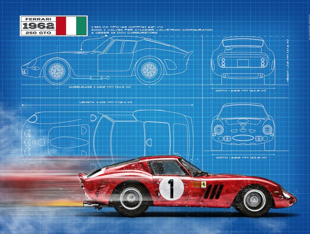 Ferrari 250GTO, Blueprint