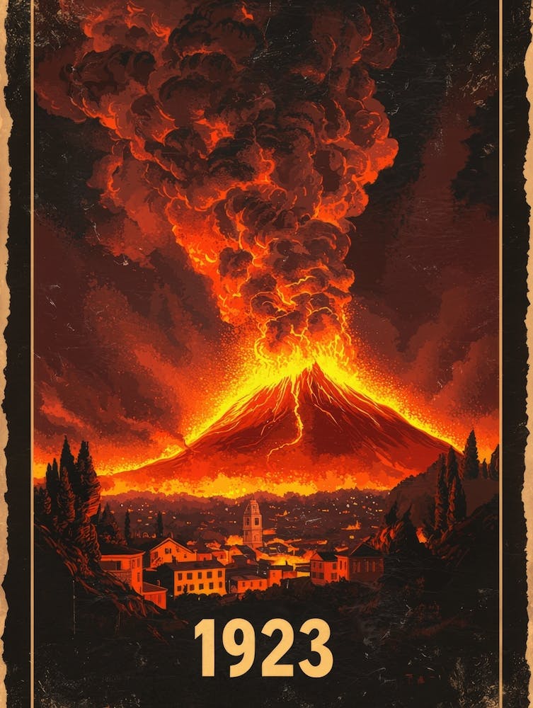 Aihrgdesign A Dramatic Vintage Poster Depicting The 1923 Erup 38df029e E2b8 40ff B1b4 251cdf6a7bb5 3