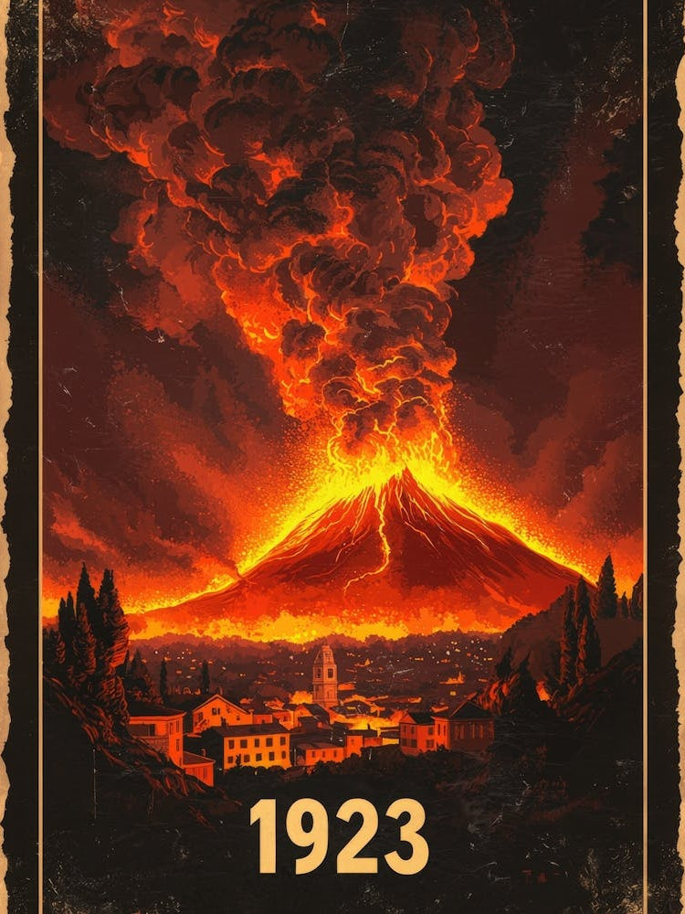 Aihrgdesign A Dramatic Vintage Poster Depicting The 1923 Erup 38df029e E2b8 40ff B1b4 251cdf6a7bb5 3