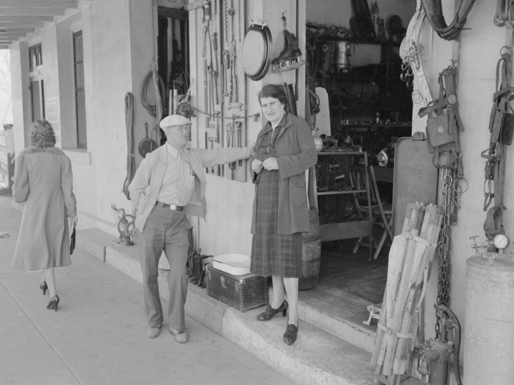 Untitled Photo, Possibly Related To Display Of Gardening Tools, San Antonio, Texas By Russell Lee