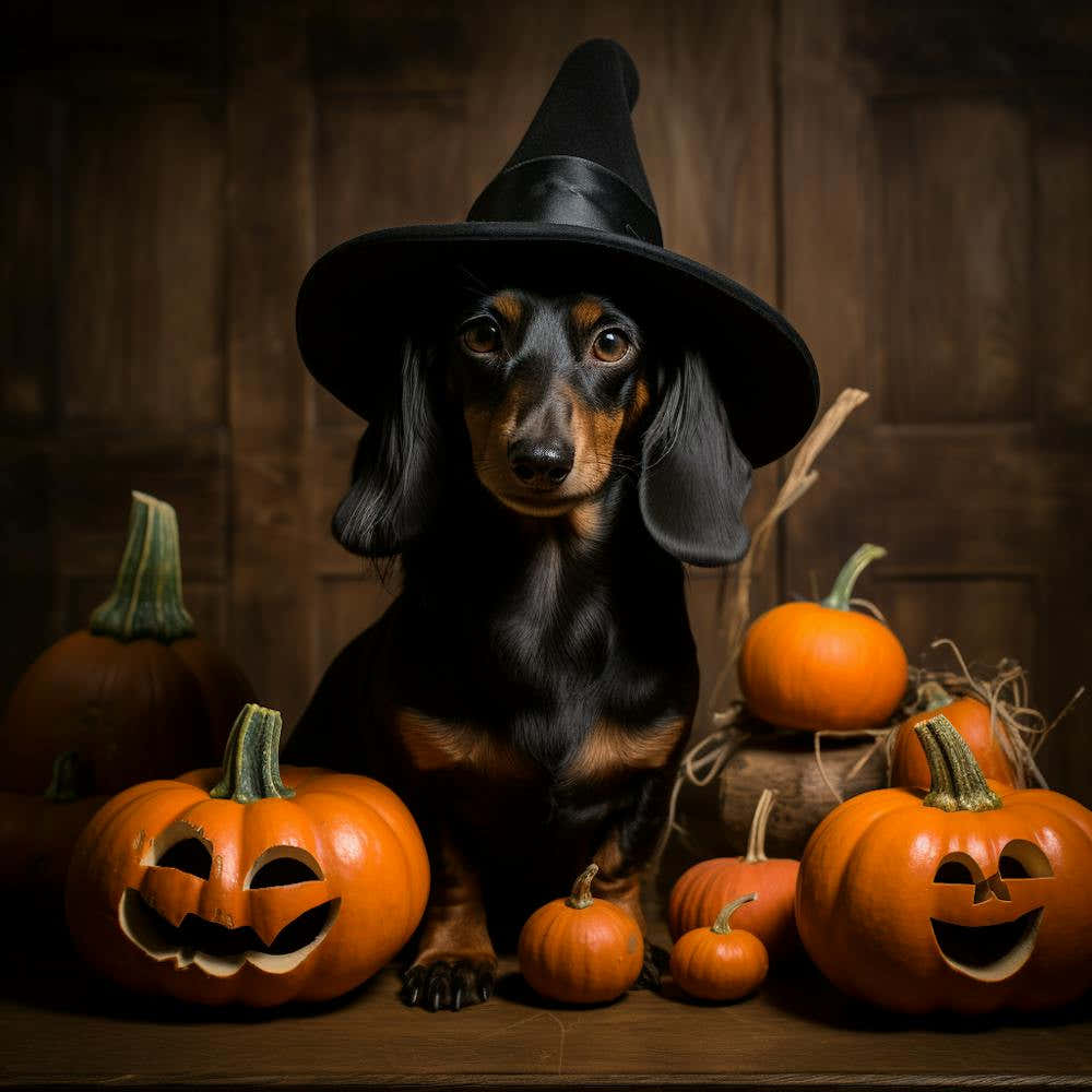 Dachshund & Pumpkins (Halloween) 3