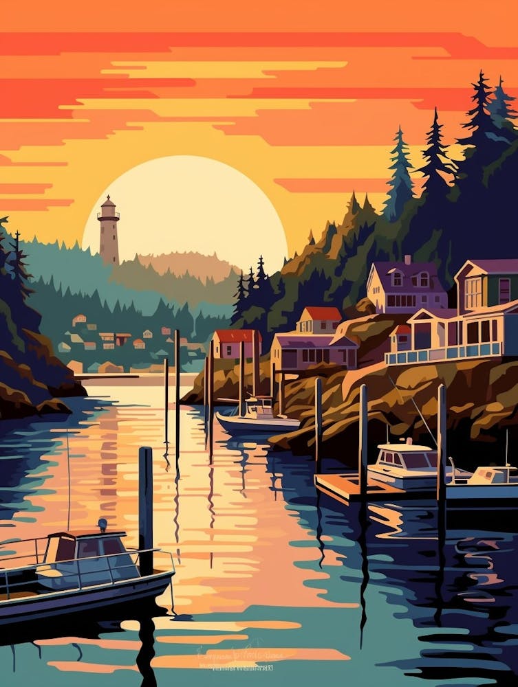 Gig Harbor Washington Retro Pop Art 1