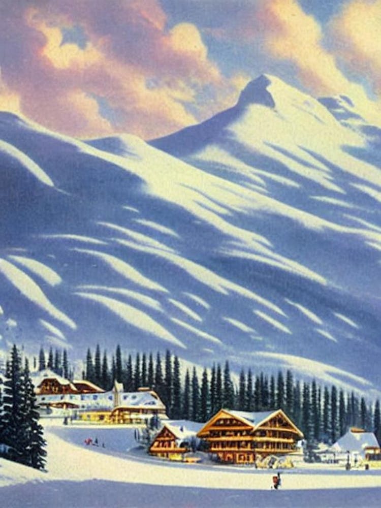 Schladming, Österreich Skigebiet Vintage-Landschaft 3 Ski-Poster