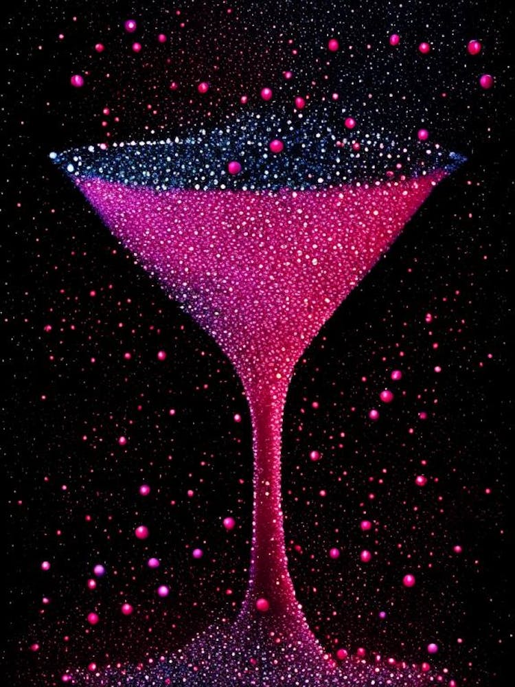 Cosmopolitan Pointillism 2 Cocktail Poster