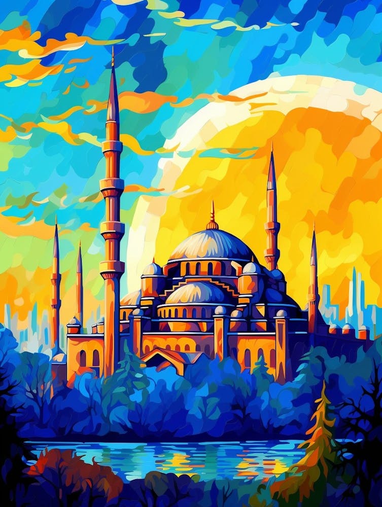 Blue Mosque Sultan Ahmed Mosque Pixel Art 11