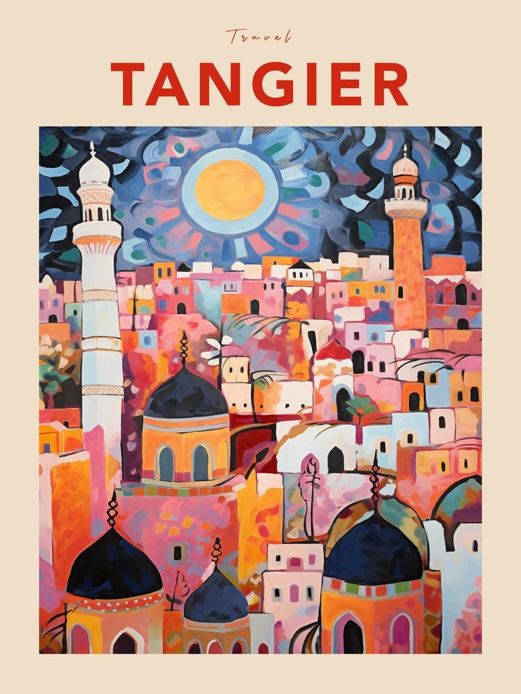 Tangier Morocco 4 Fauvist Travel Poster