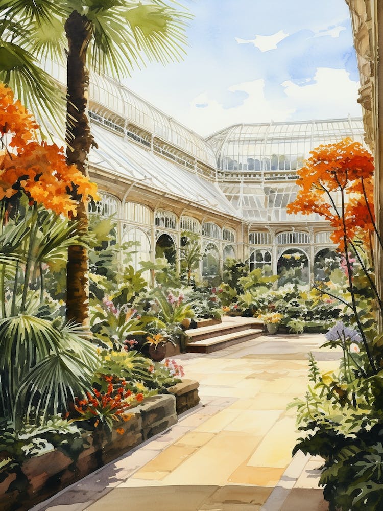 Royal Botanical Garden Edinburgh Uk Watercolour 2