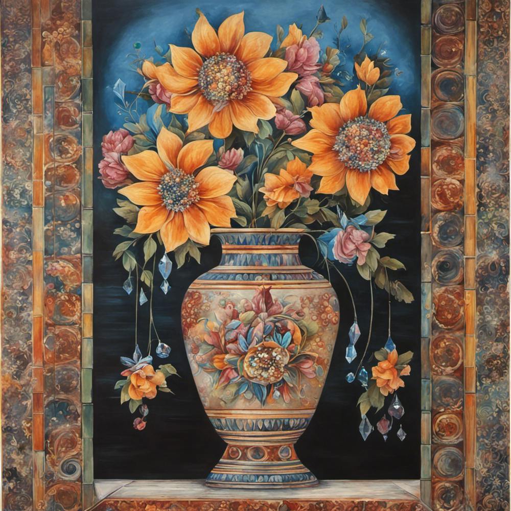 342802 A Wall Painting Of A Vase With Beautiful Colors An Xl 1024 V1 0