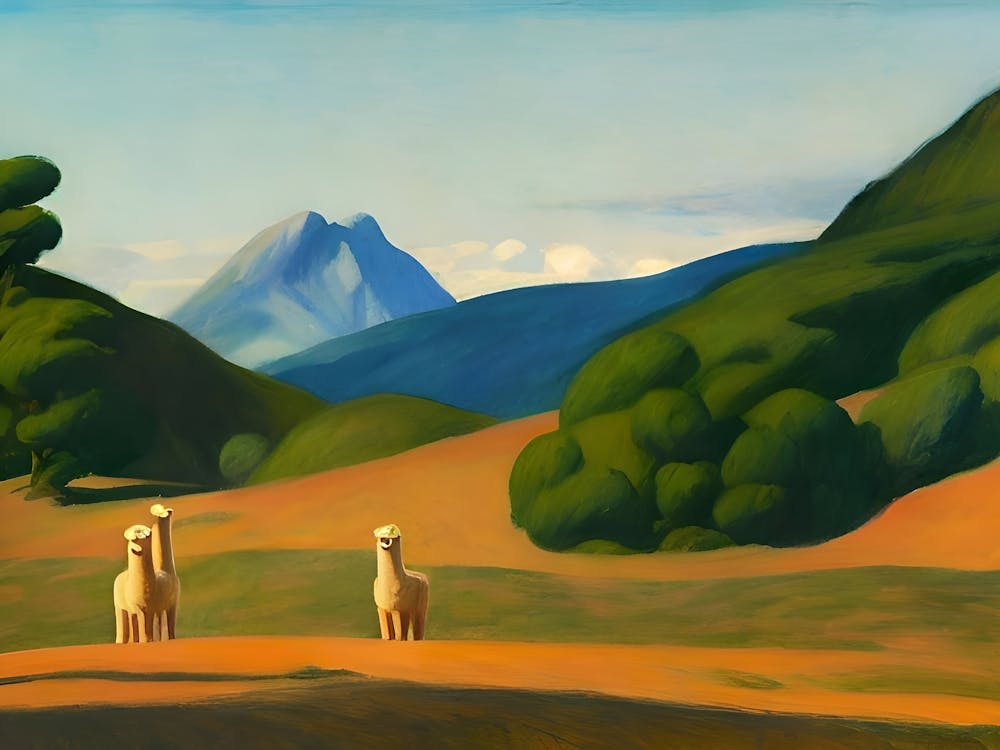 Alpacas In The Desert