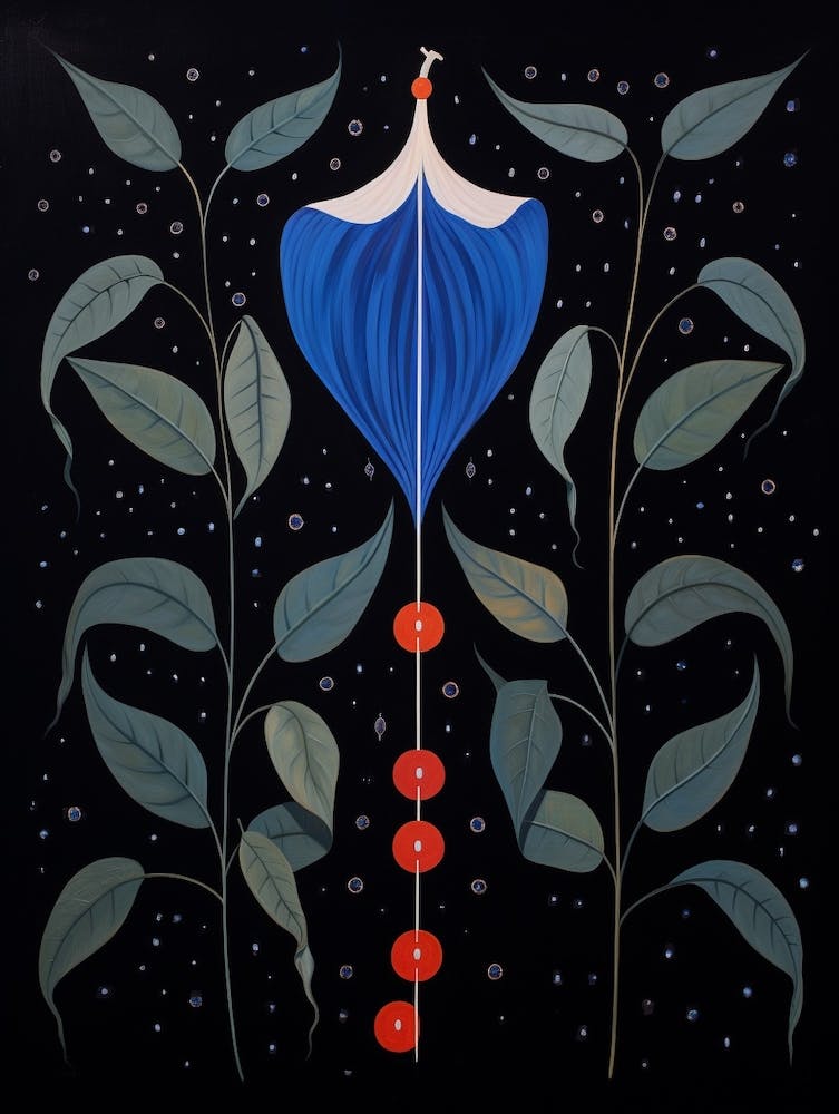Bluebell 2 Hilma Af Klint Inspired Flower Illustration