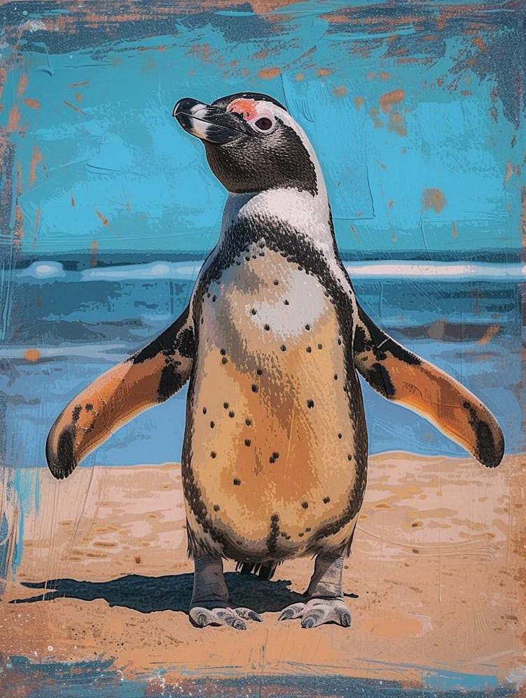 Galapagos Penguin Cooper Bay Colour Block Painting 4