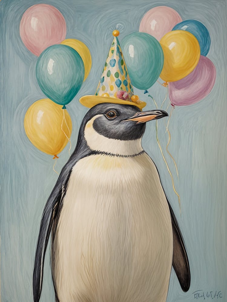 Penguin With Balloons