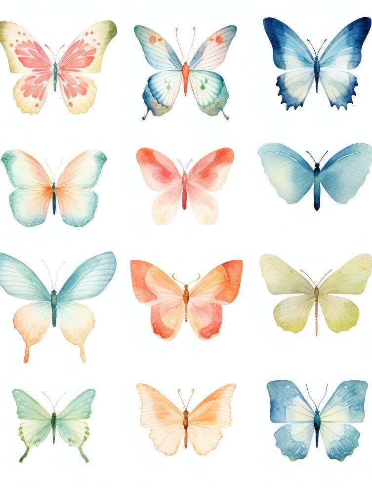 Watercolor Butterflies 12