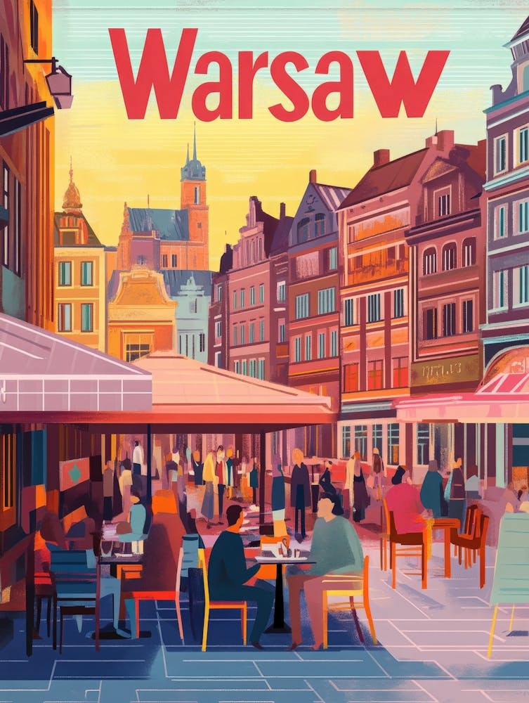 Aihrgdesign A 1970s Inspired Travel Poster For Warsaw 6