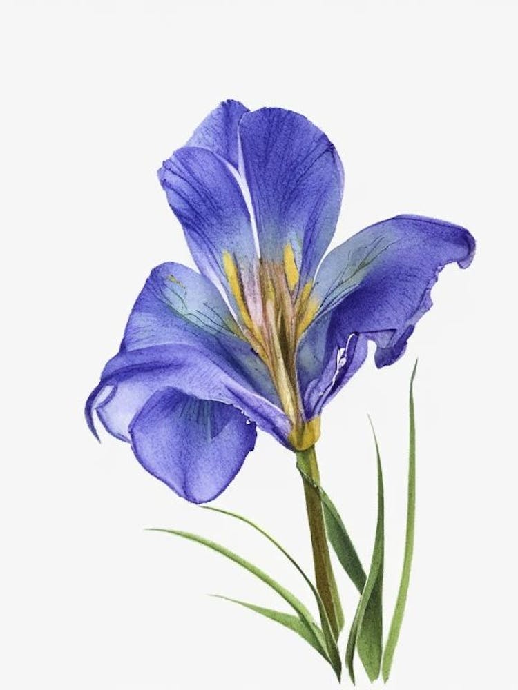 Blue Flag Iris Wildflower Watercolour 2