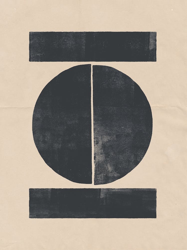 Minimal Abstract Blockprint Moon Sun Sky Water 01