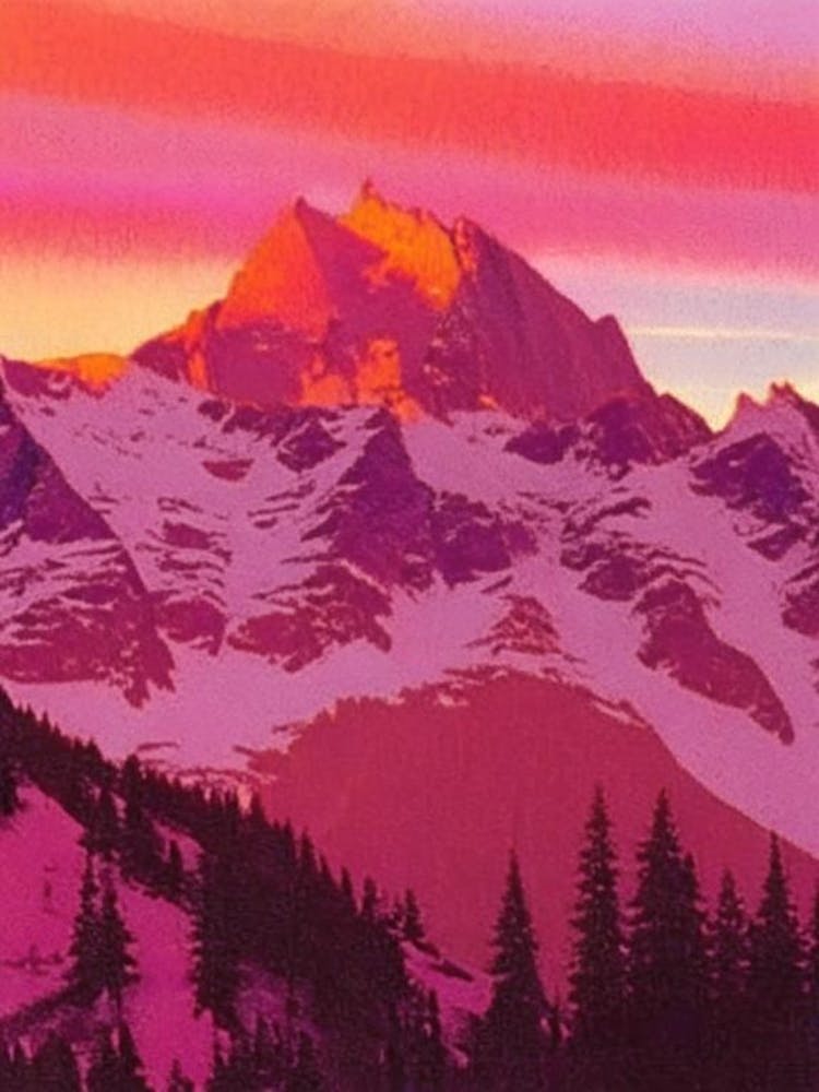 The Rocky Mountains Retro Sunset 2