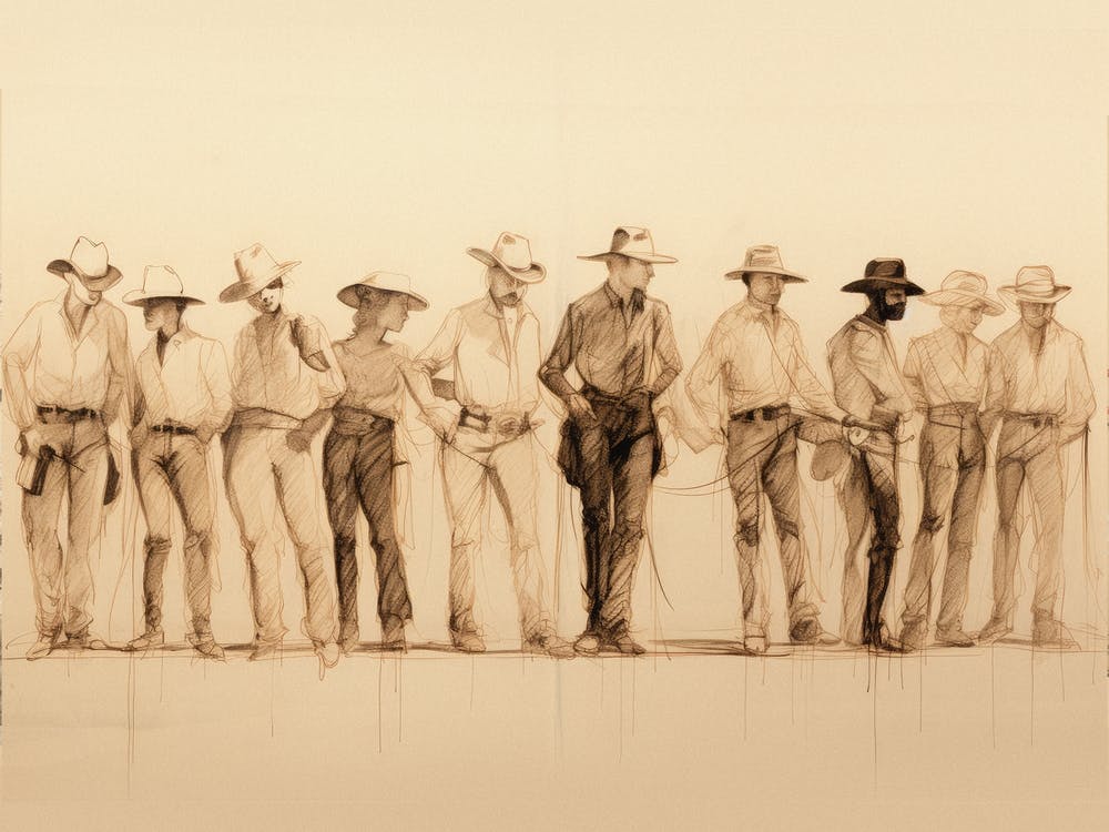 Cowboys Of The West Sketch