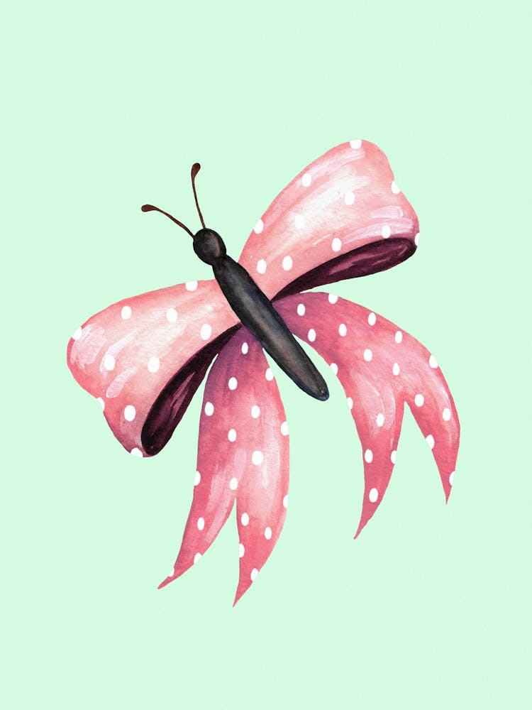 Rosa Schleife und Schmetterling