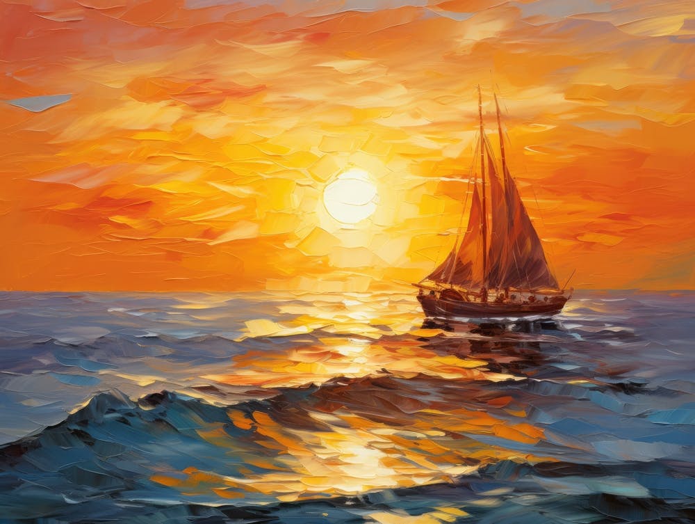 Sailboat At Sunset 7