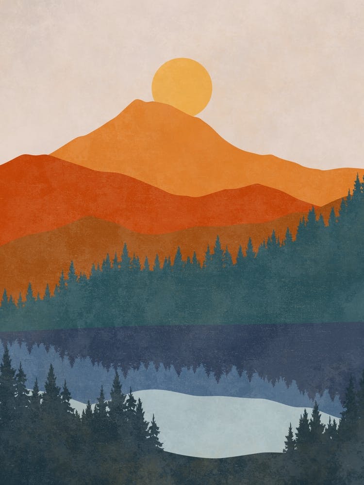 Abstract - Sunset In The Mountains