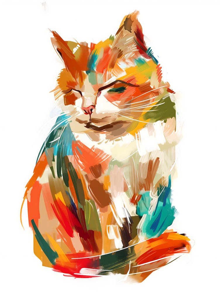 Colorful Cat Painting 1