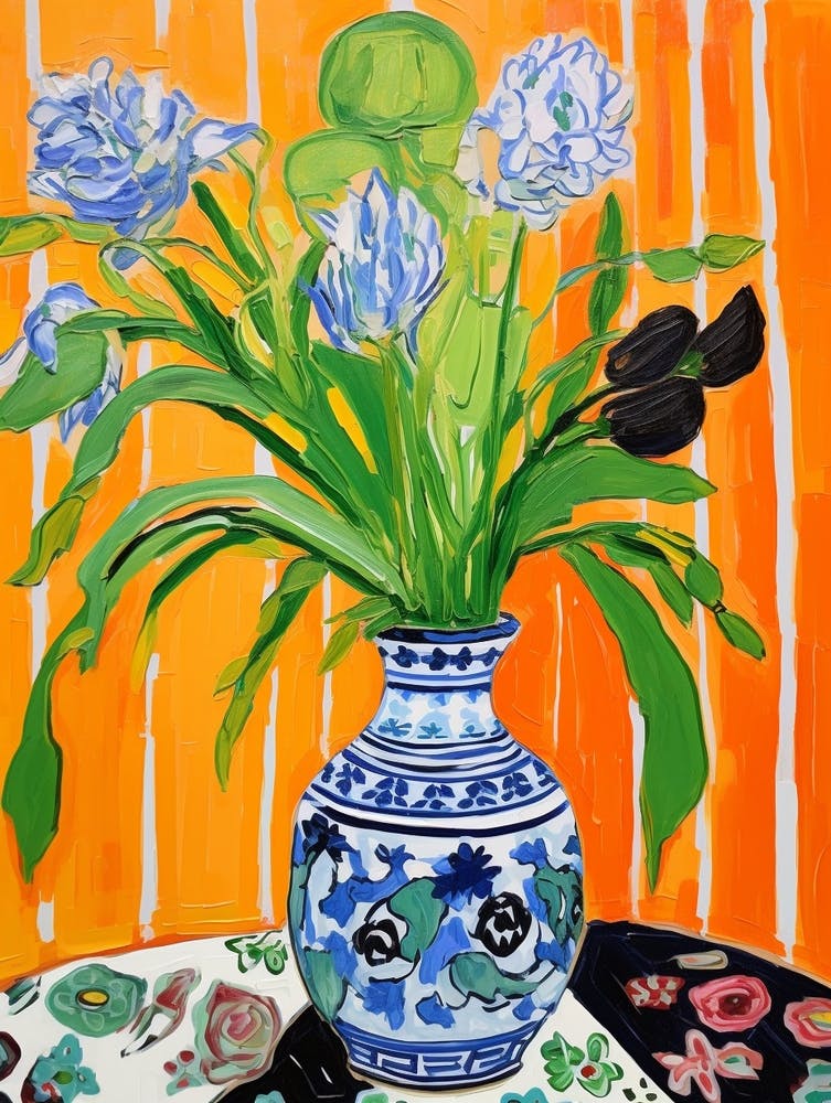 Flowers In A Vase Still Life Painting Bluebell 2