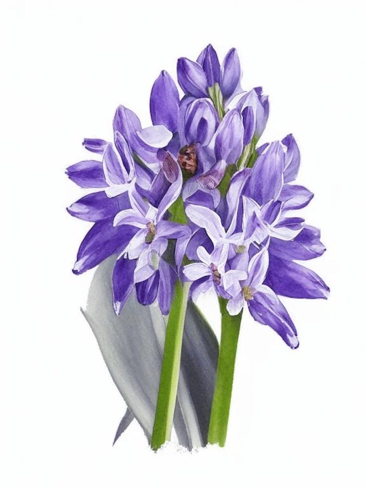 Hyacinth Wildflower Watercolour