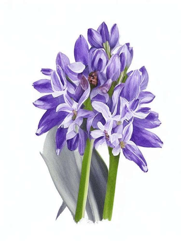 Hyacinth Wildflower Watercolour