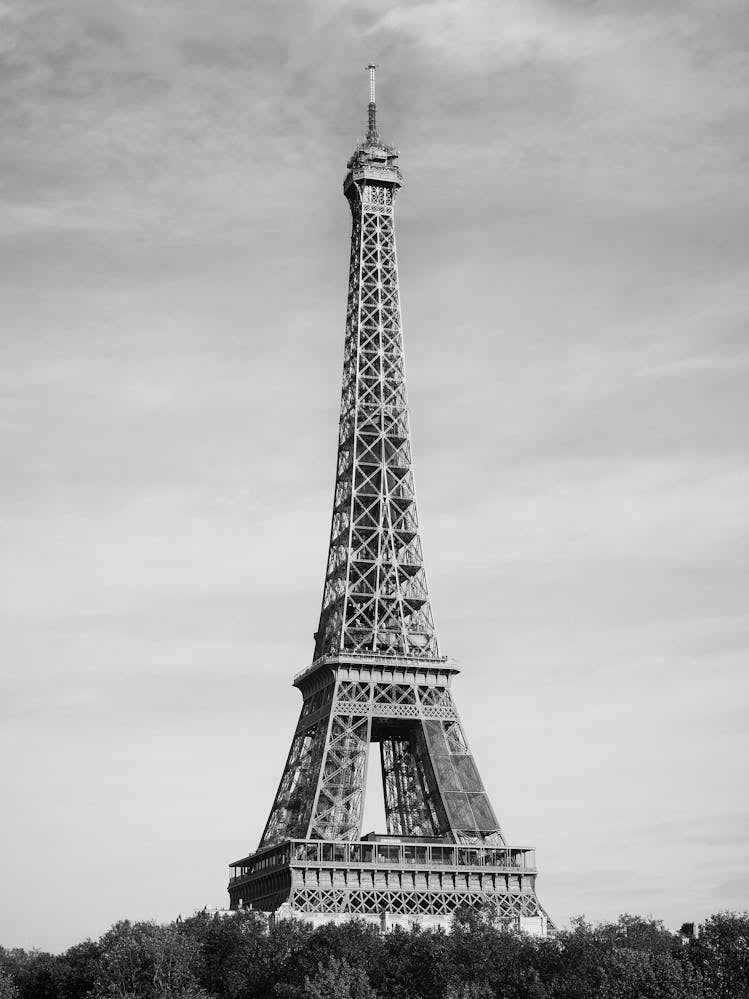Paris Travel Poster - Eiffel Tower Black and White_2156245