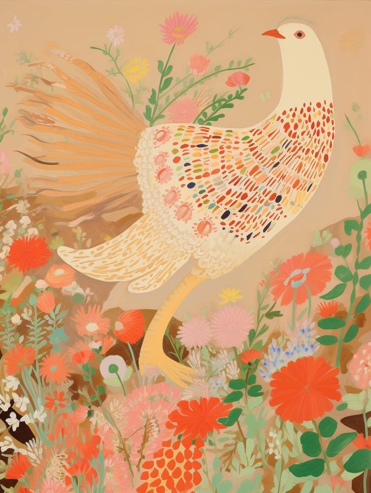 Maximalist Bird Painting Partridge 4