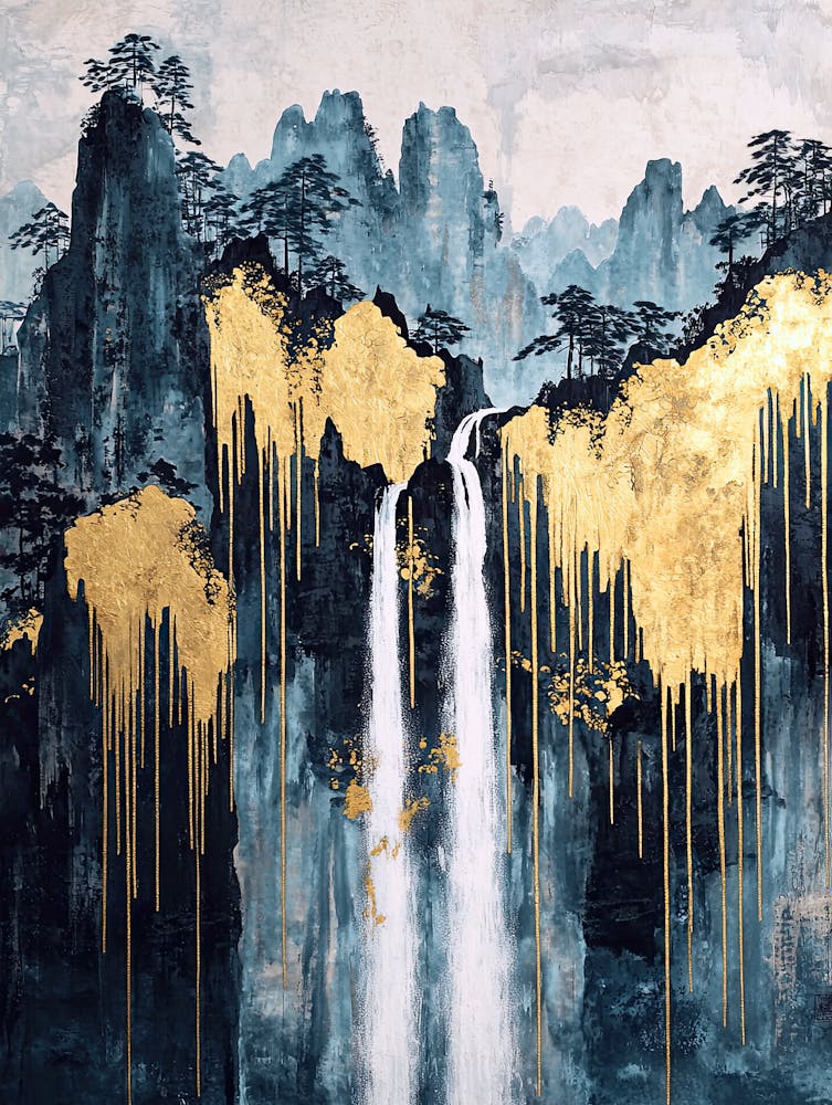 Alps Mountain Range Golden Peaks - Artistic Glamor