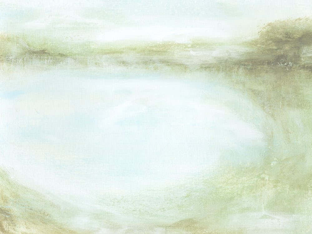 Harmonious - Abstract Landscape Muted Blue Green Painting