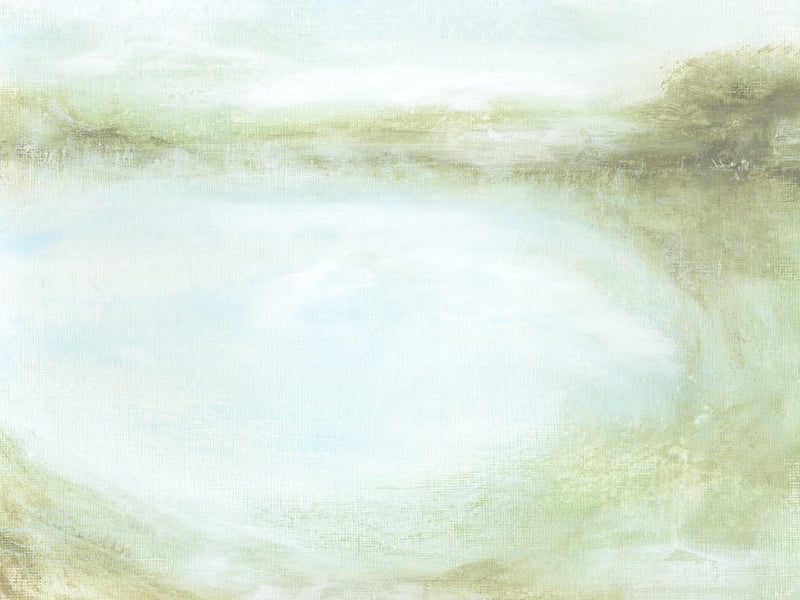 Harmonious - Abstract Landscape Muted Blue Green Painting