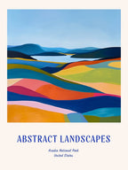 Colourful Abstract Acadia National Park Usa 2 Poster Blue