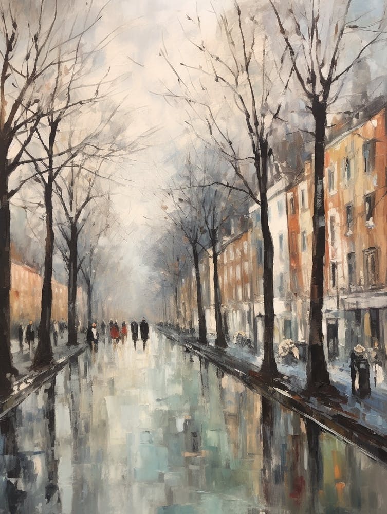 Winter City Park Painting St Stephens Green Dublin 2