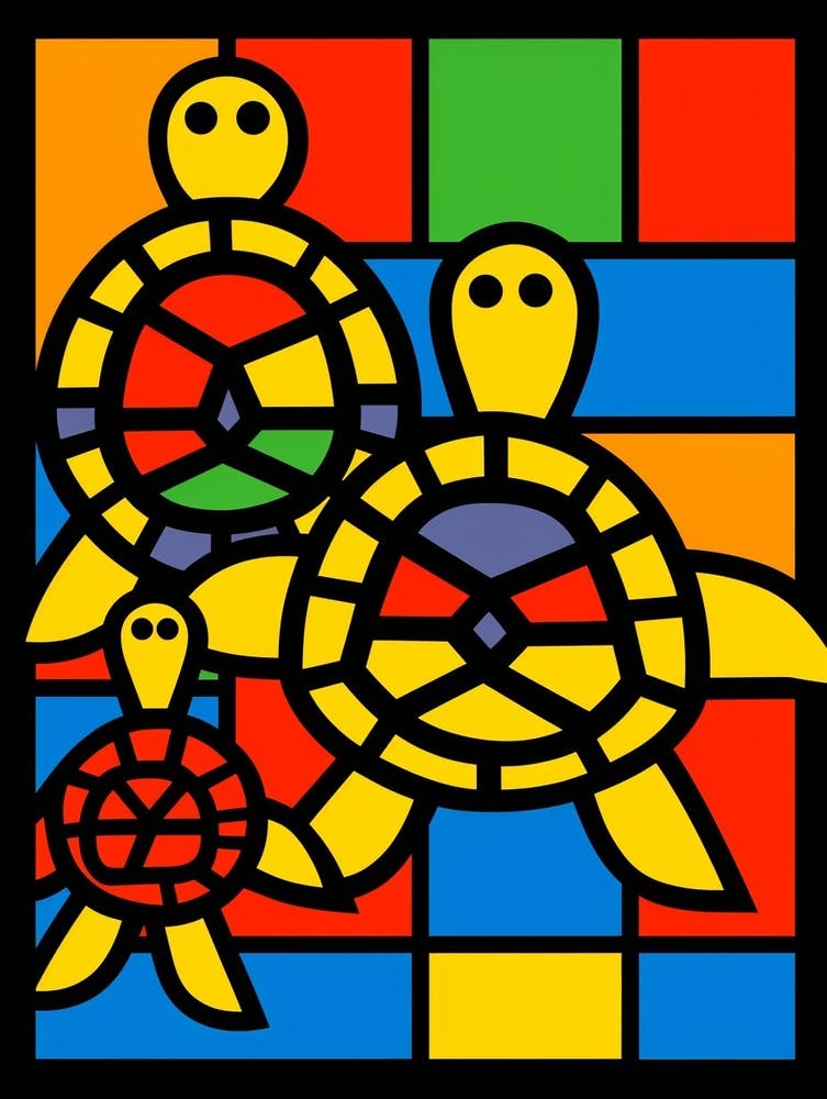 Schildkröten Abstrakt Pop Art 2