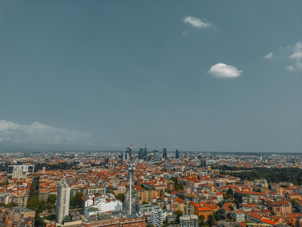 Cityscape of Megapolis Aerial view
