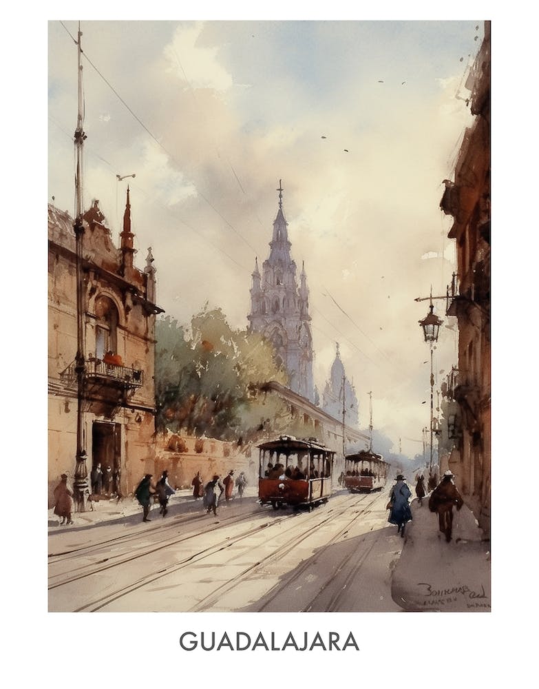 Guadalajara Aquarell-Reiseposter